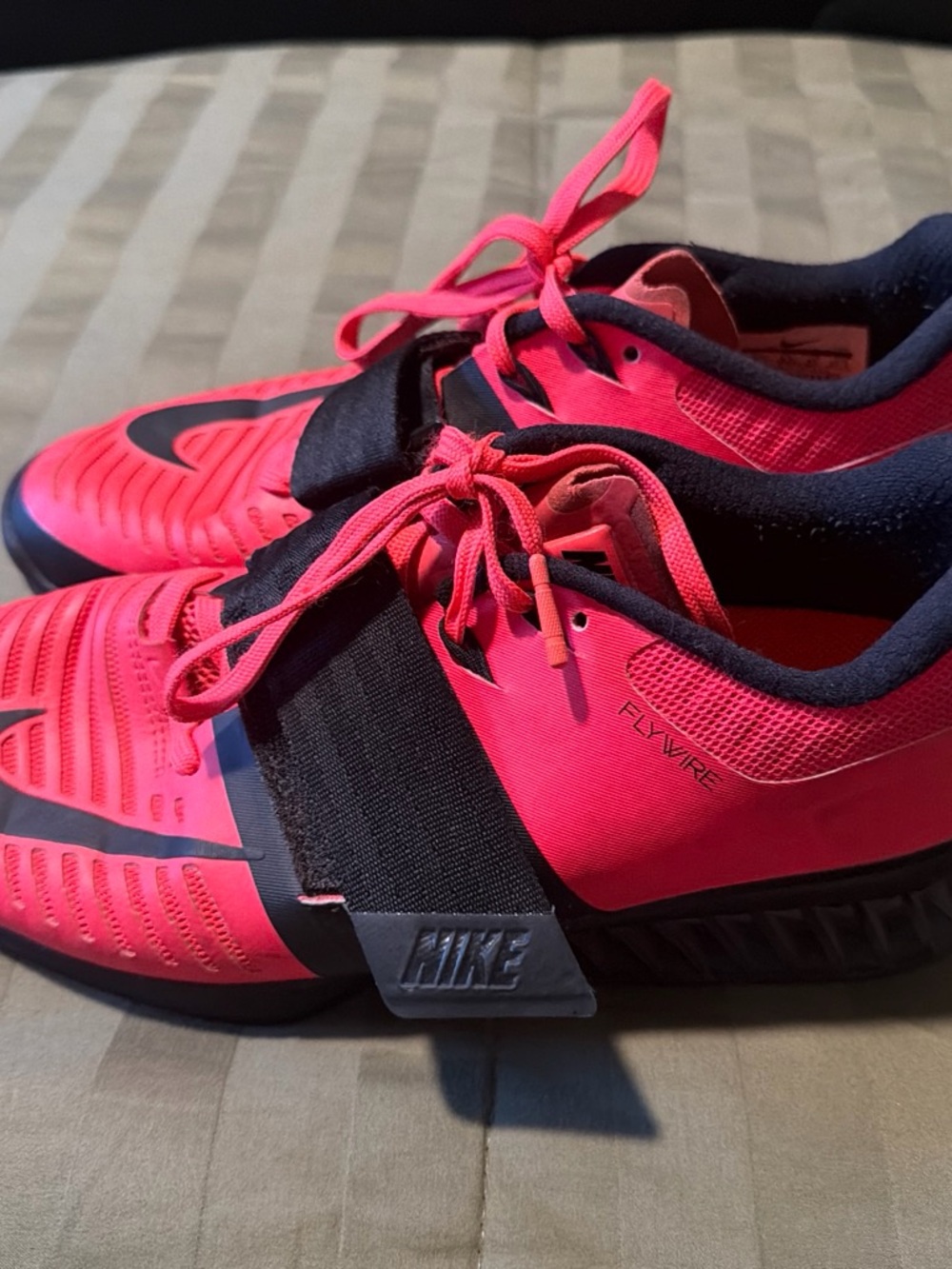 Nike Kids Hot Pink and Black Flywire Training Sneakers